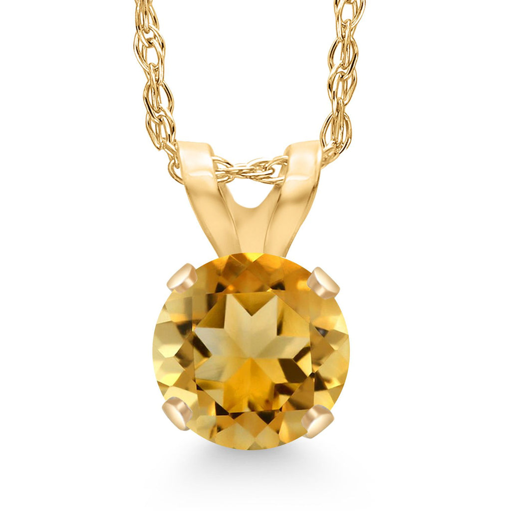 Citrine - November_Pendant in 14K Yellow Gold