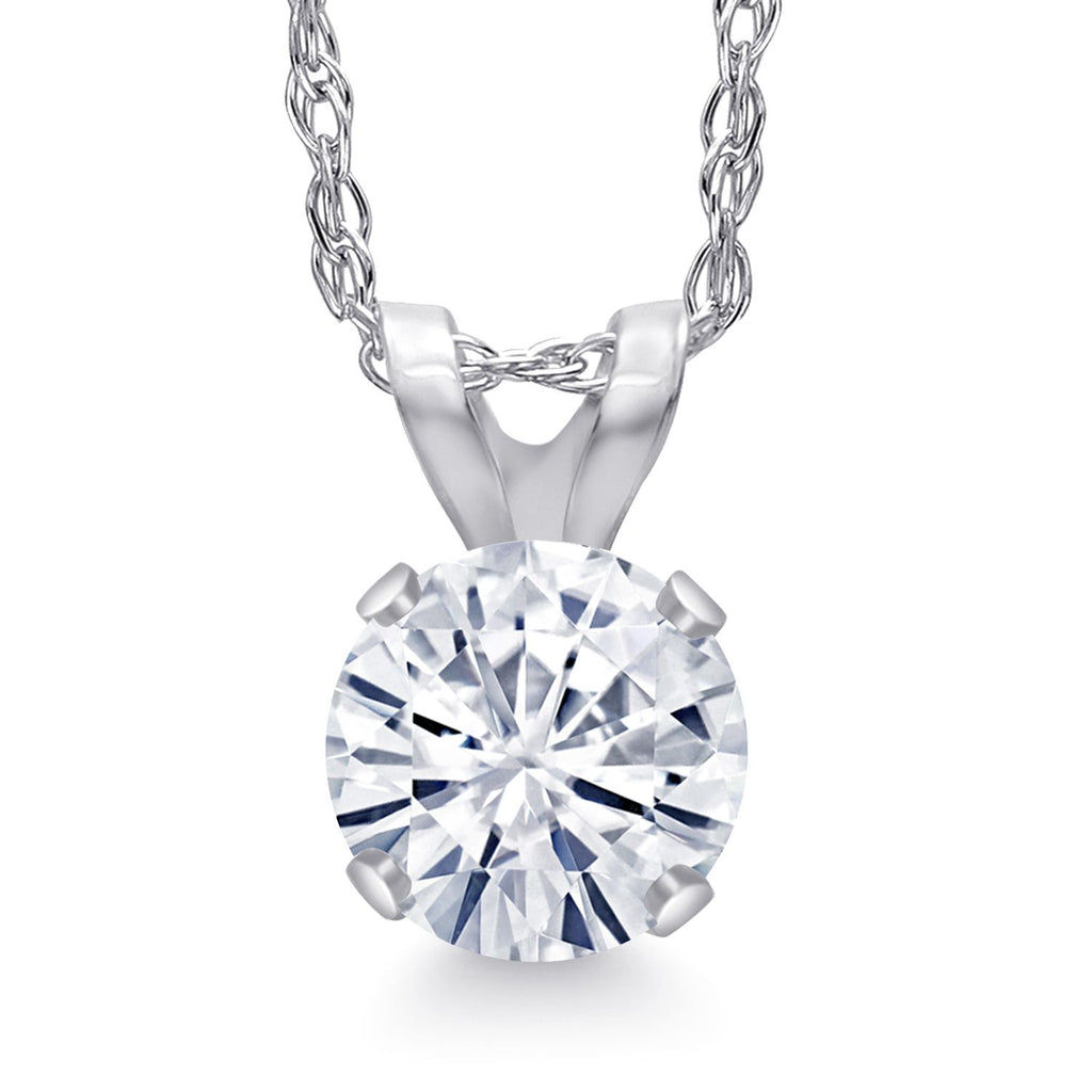 Moissanite_Pendant in 14K White Gold