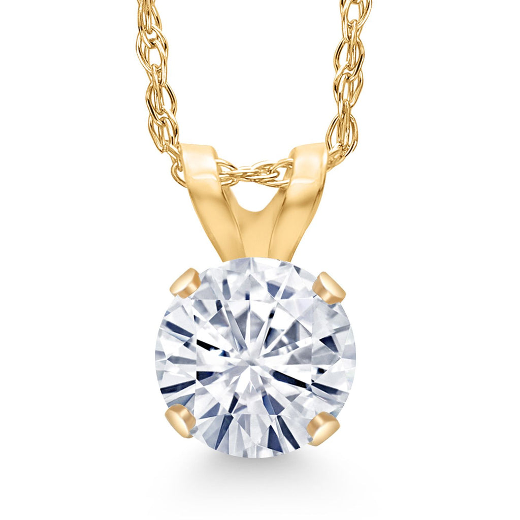 Moissanite_Pendant in 14K Yellow Gold