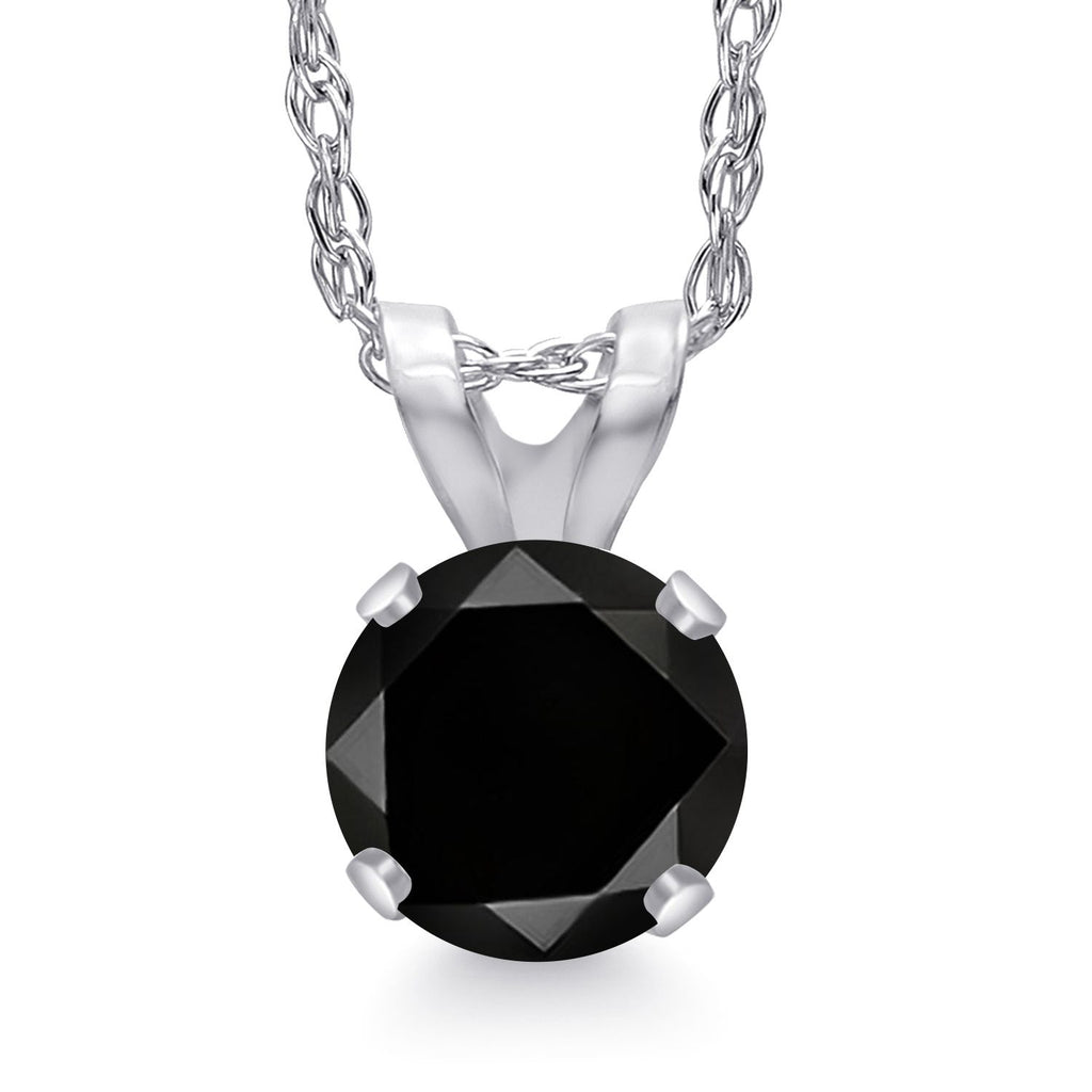 Black Diamond - April_Pendant in 14K White Gold