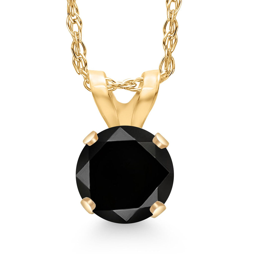 Black Diamond - April_Pendant in 14K Yellow Gold