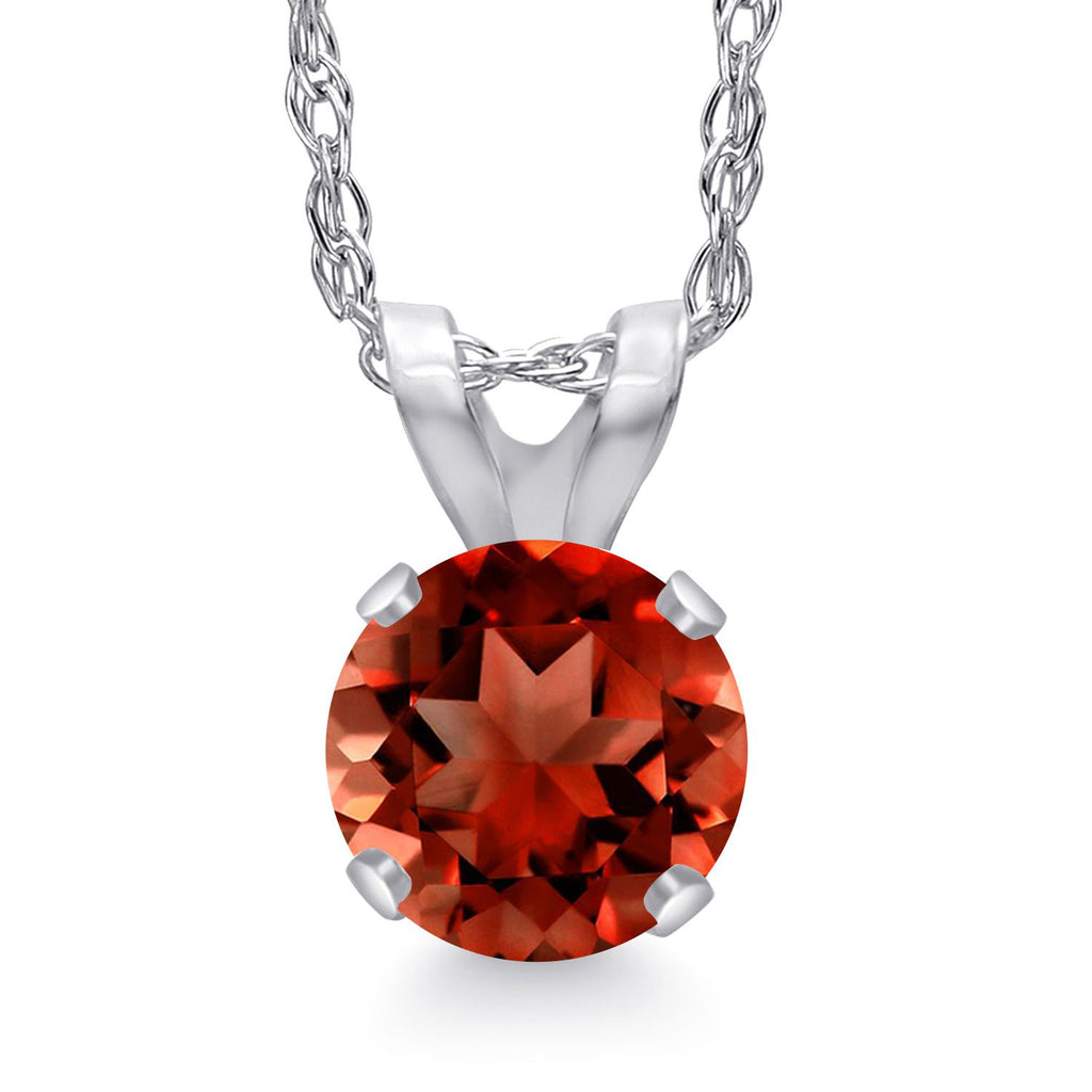 Garnet - January_Pendant in 14K White Gold