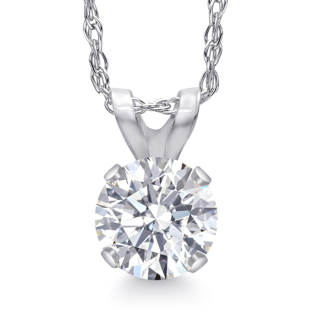 Lab Grown Diamond - April_Pendant in 14K White Gold
