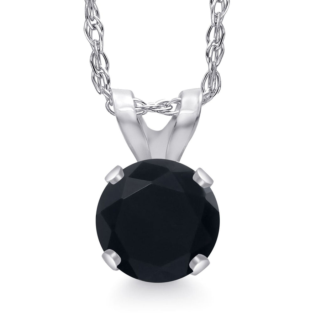 Onyx - December_Pendant in 14K White Gold