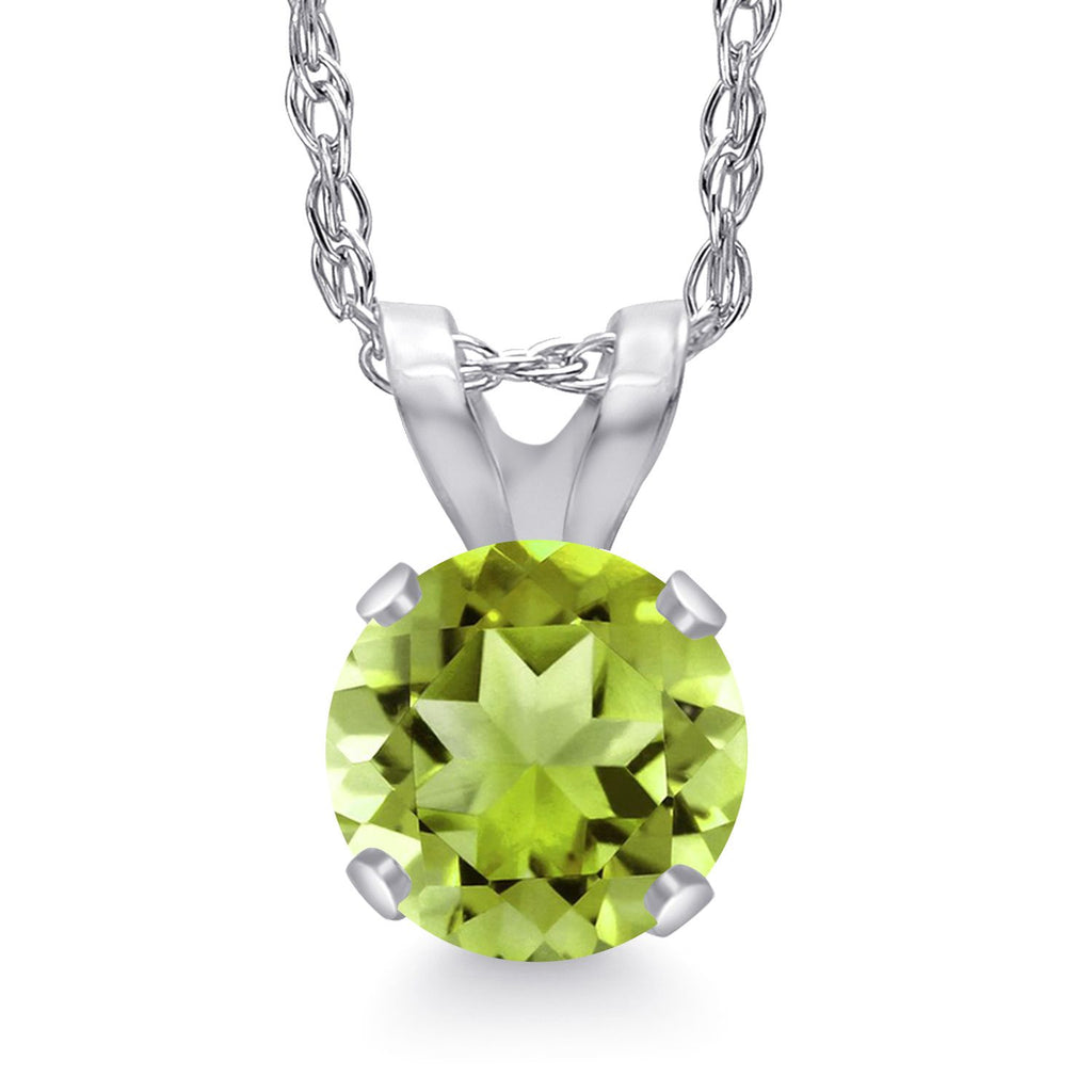 Peridot - August_Pendant in 14K White Gold