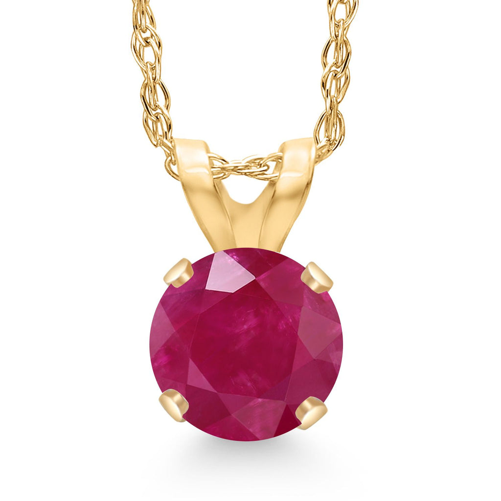 Ruby - July_Pendant in 14K Yellow Gold