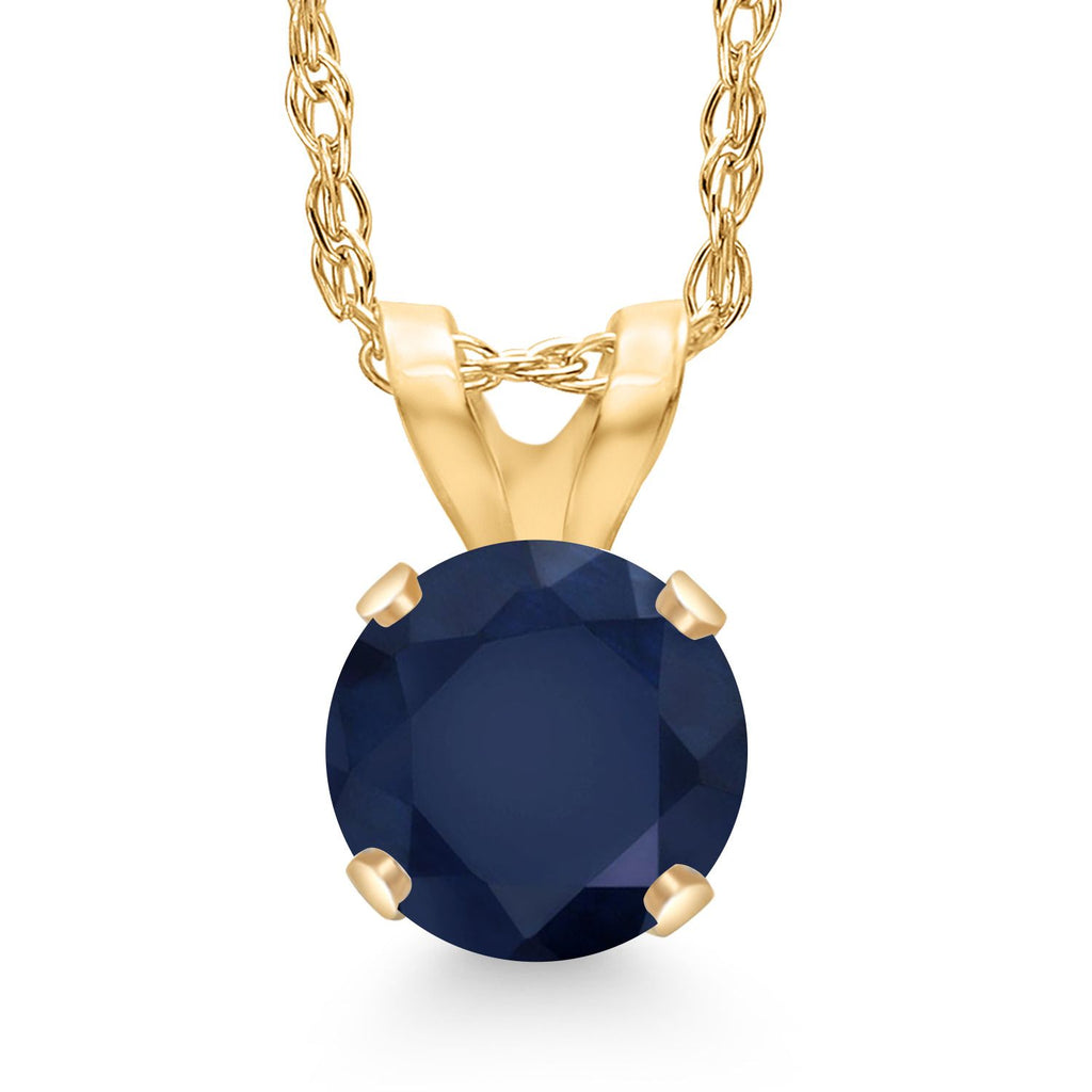 Blue Sapphire - September_Pendant in 14K Yellow Gold