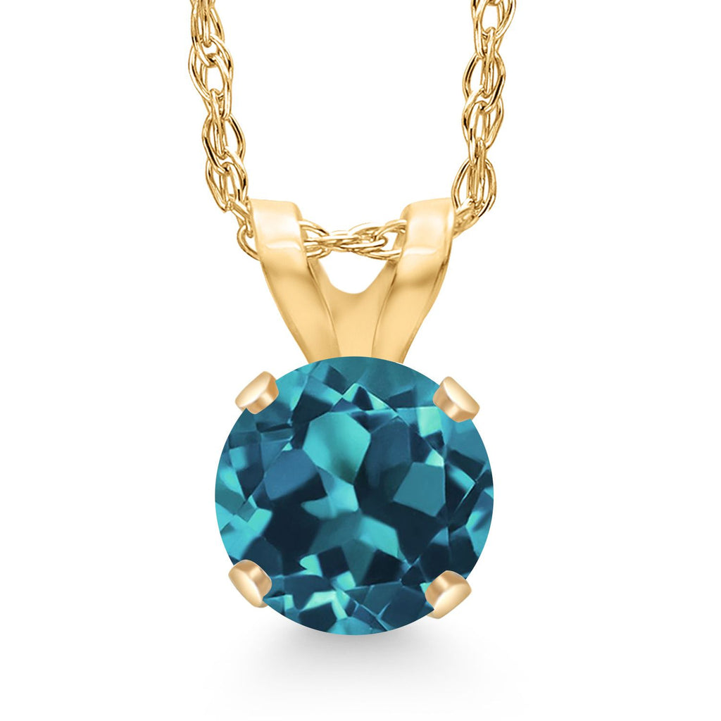 London Blue Topaz - November_Pendant in 14K Yellow Gold