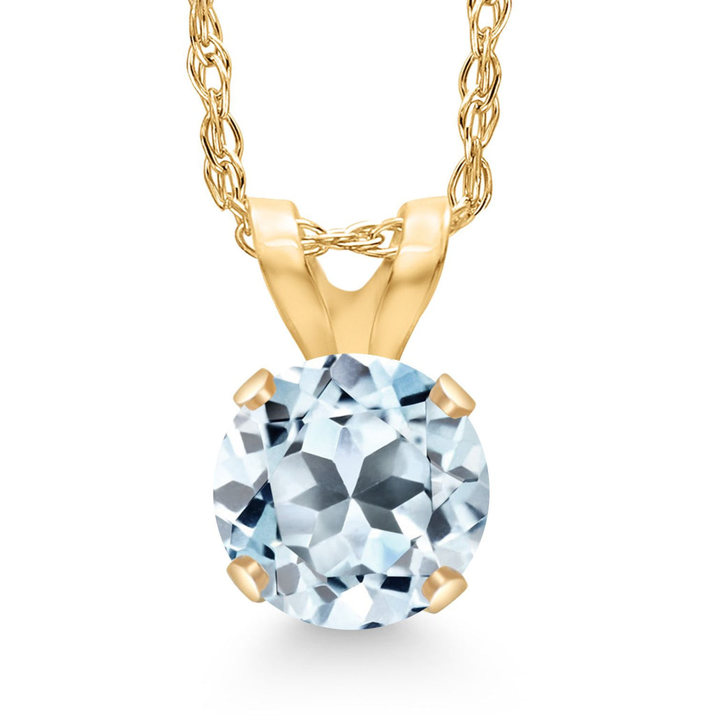Sky Blue Topaz - November_Pendant in 14K Yellow Gold