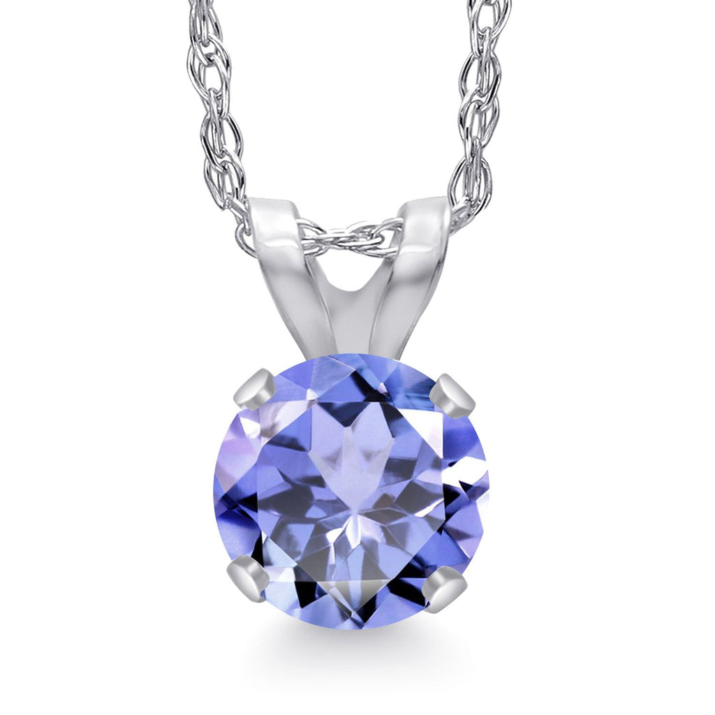 Tanzanite - December_Pendant in 14K White Gold