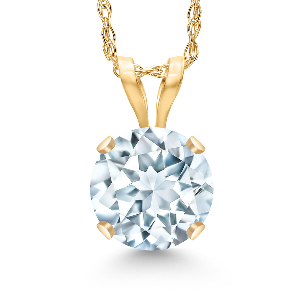 Aquamarine - March_14K Yellow Gold_Pendant in 14K Yellow Gold
