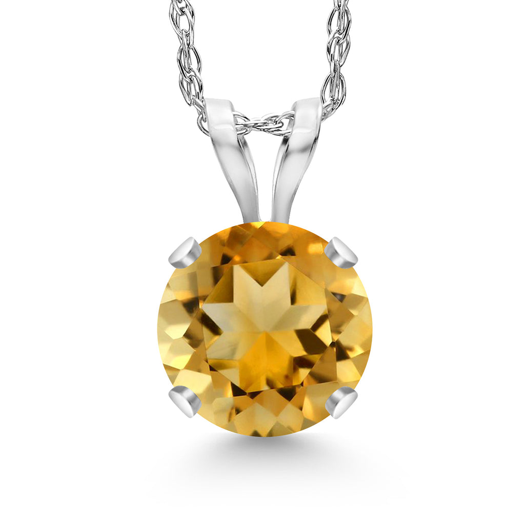 Citrine - November_14K White Gold_Pendant in 14K White Gold