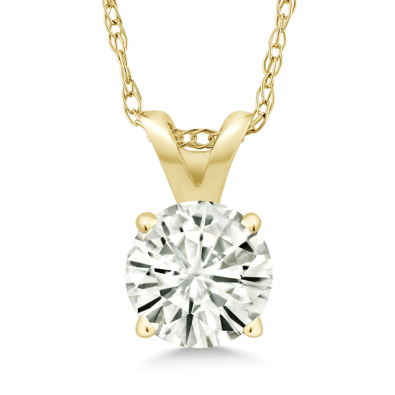 White Moissanite - April_14K Yellow Gold