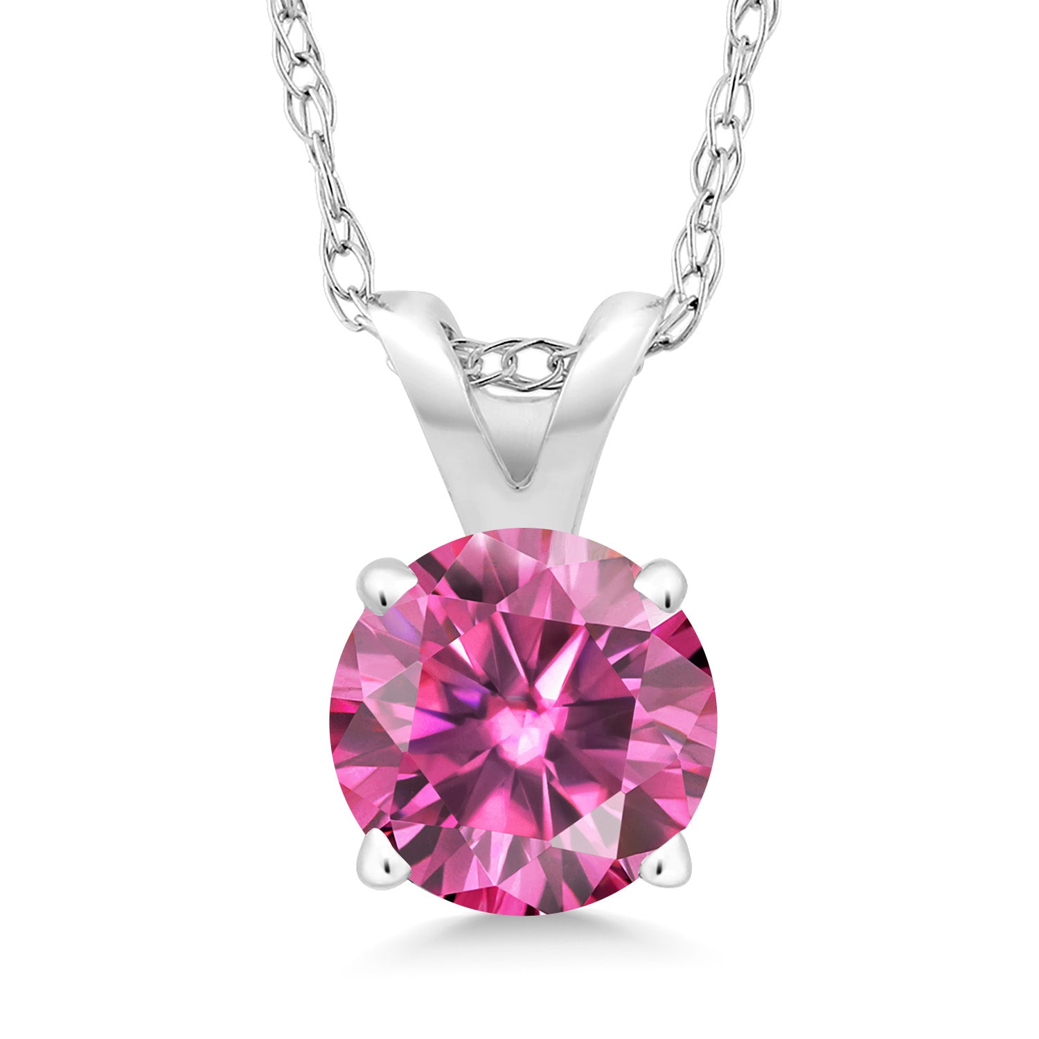 Pink Moissanite - April_14K White Gold