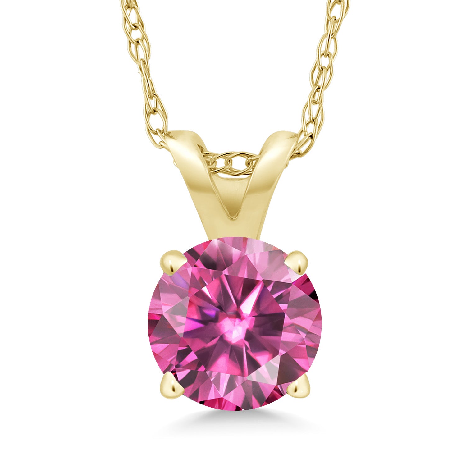 Pink Moissanite - April_14K Yellow Gold