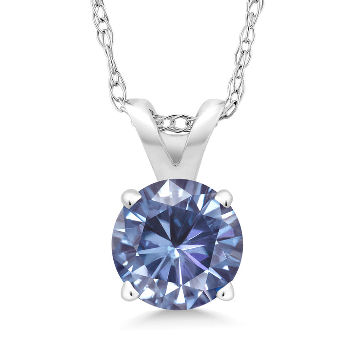 Persian Blue Moissanite - April_14K White Gold