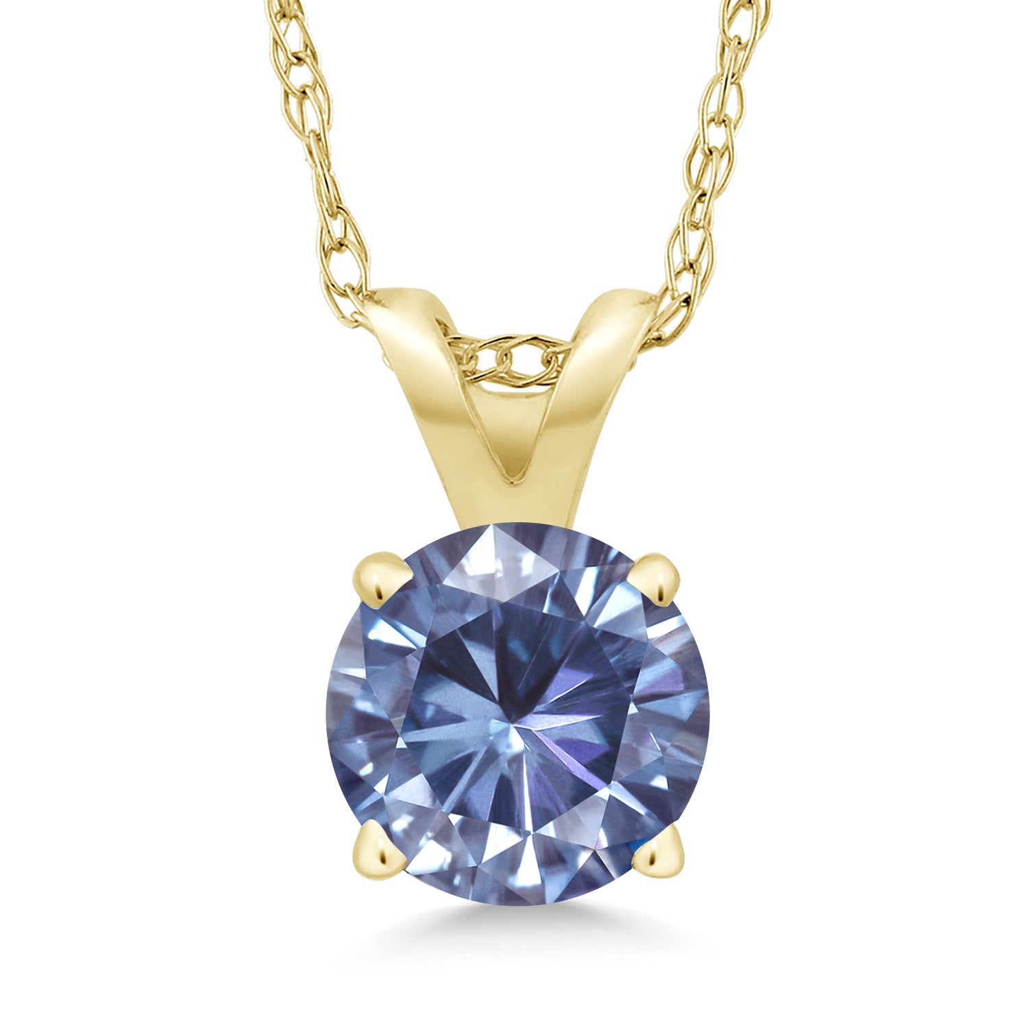 Persian Blue Moissanite - April_14K Yellow Gold