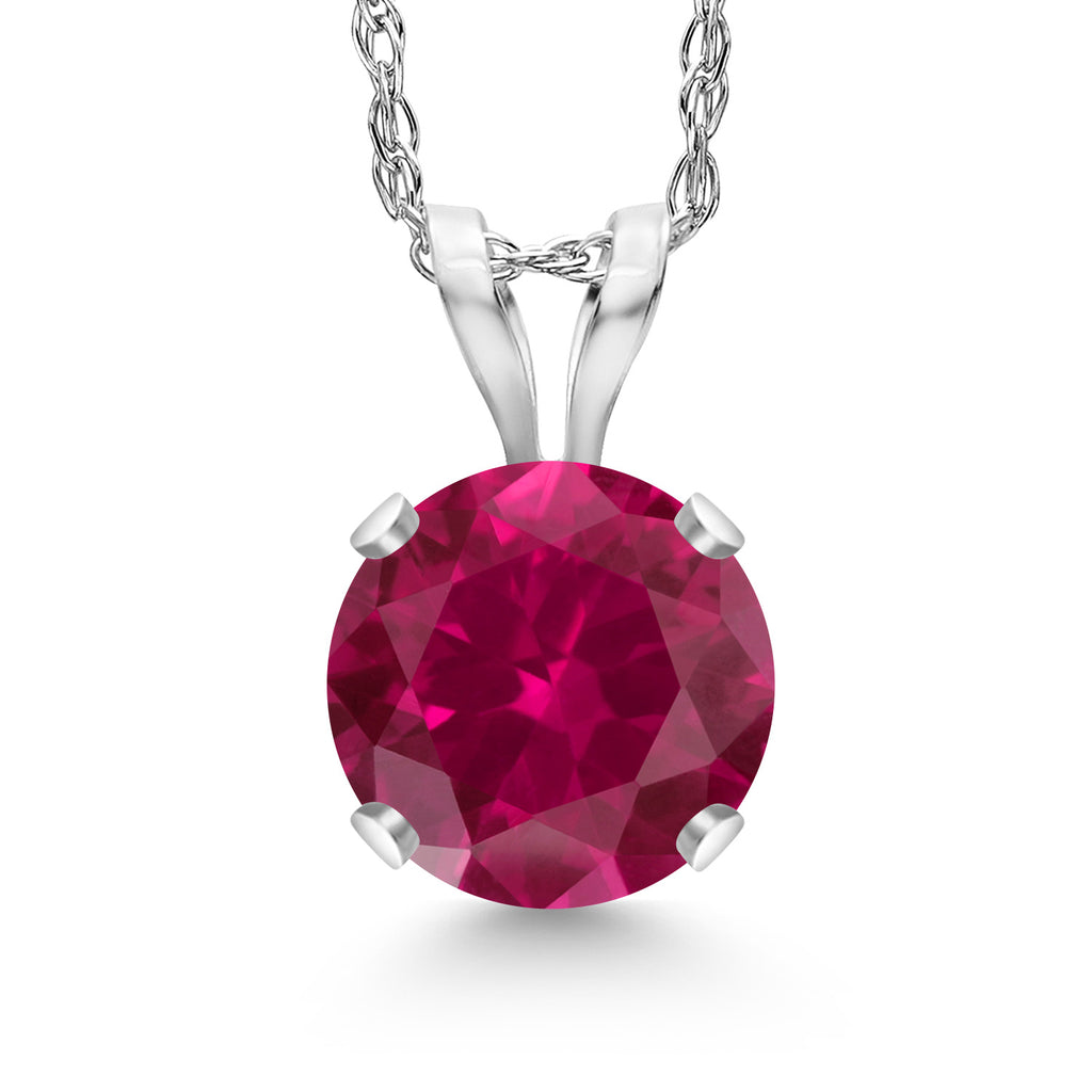 Created Ruby - July_14K White Gold_Pendant in 14K White Gold