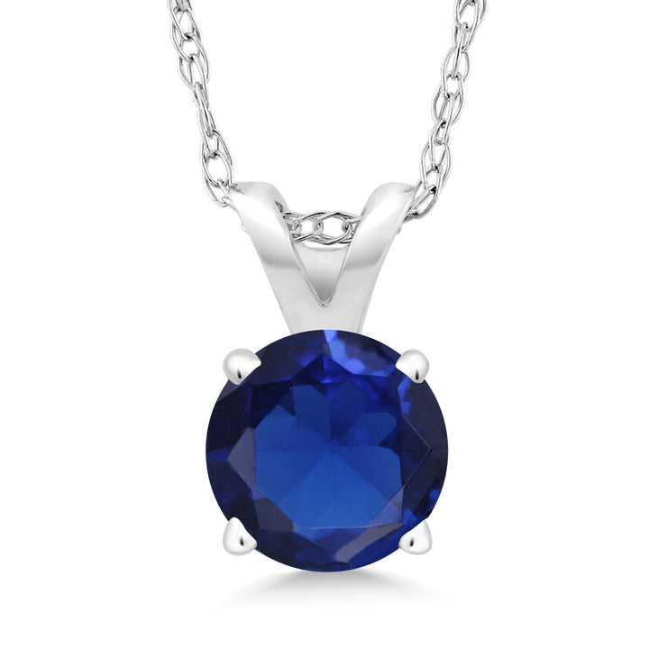 Blue Created Sapphire - September_14K White Gold