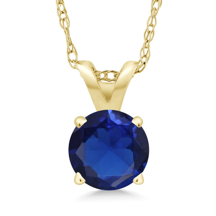 Blue Created Sapphire - September_14K Yellow Gold