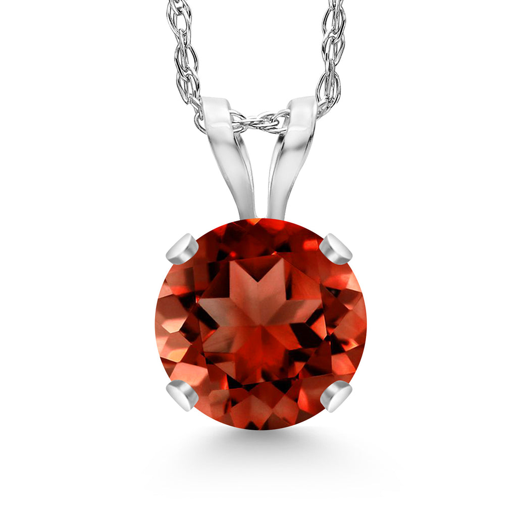 Garnet - January_14K White Gold_Pendant in 14K White Gold