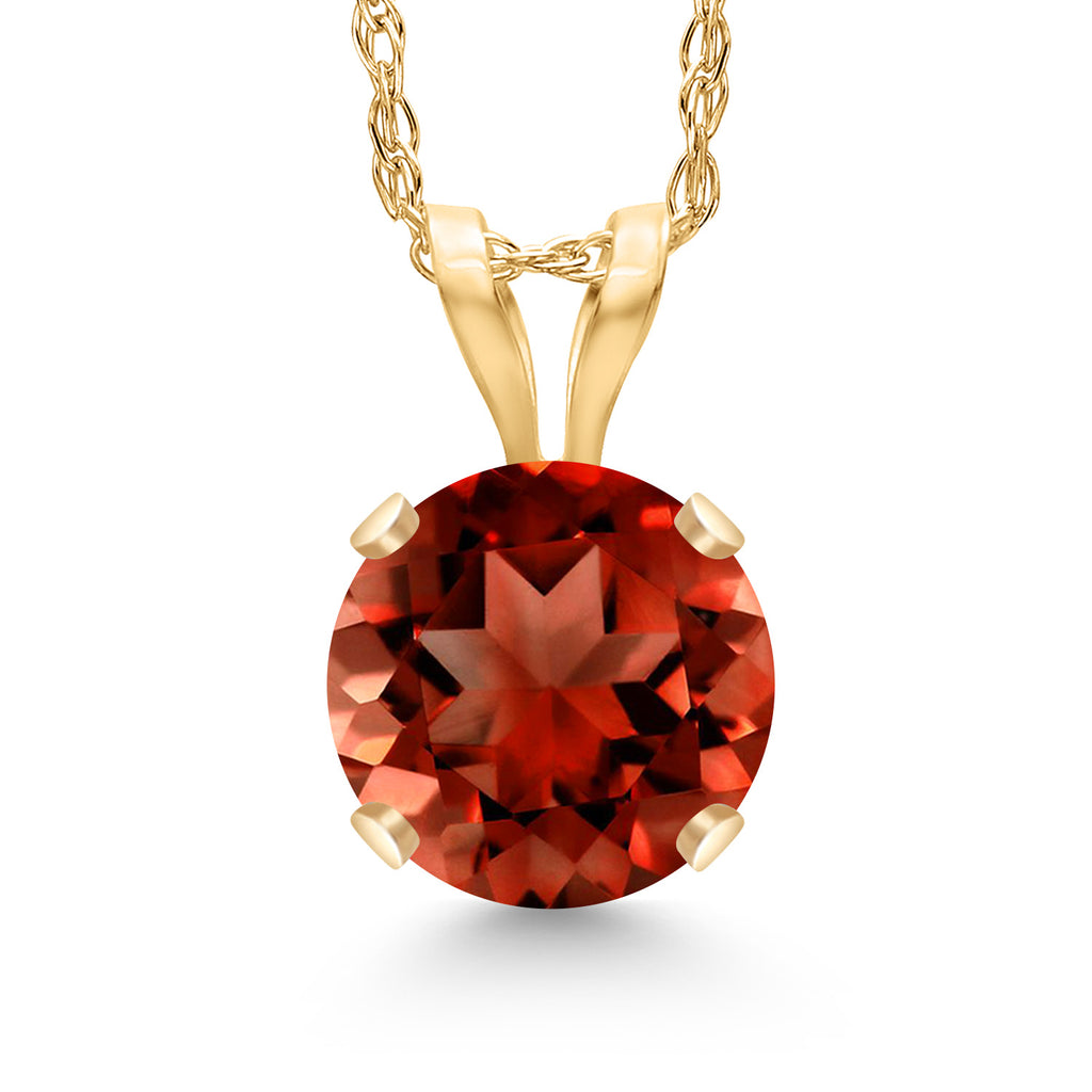Garnet - January_14K Yellow Gold_Pendant in 14K Yellow Gold