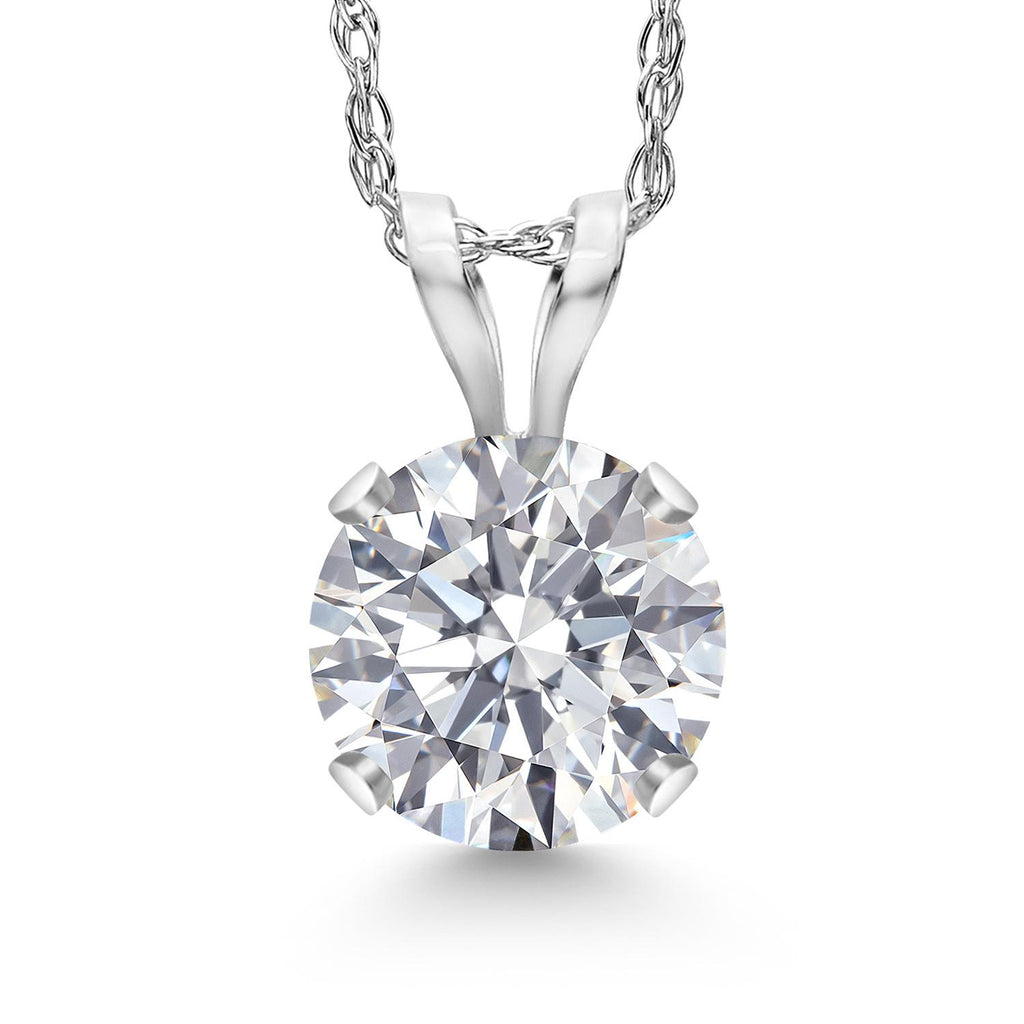 White Lab Grown Diamond - April_14K White Gold_Pendant in 14K White Gold
