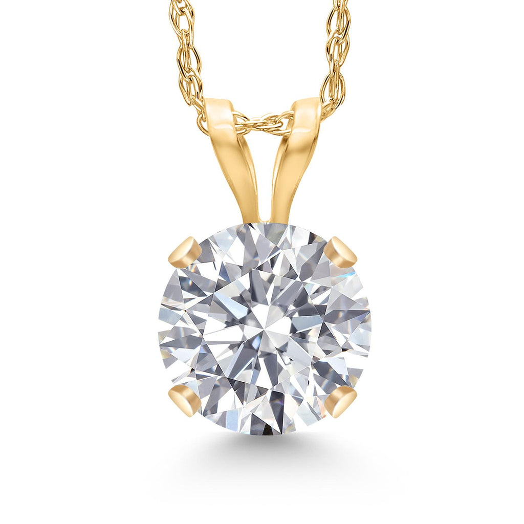 White Lab Grown Diamond - April_14K Yellow Gold_Pendant in 14K Yellow Gold