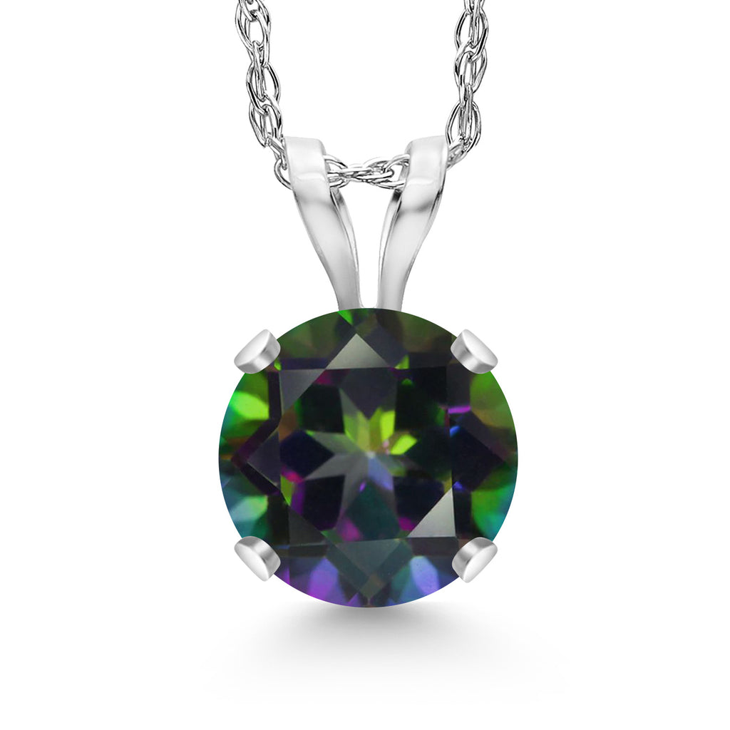 Green Mystic Topaz_14K White Gold_Pendant in 14K White Gold