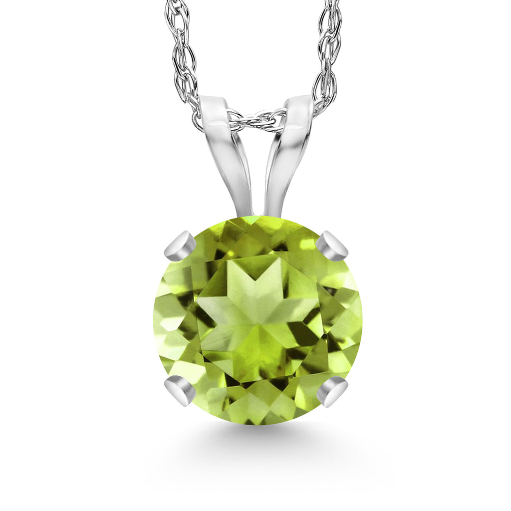 Peridot - August_14K White Gold_Pendant in 14K White Gold