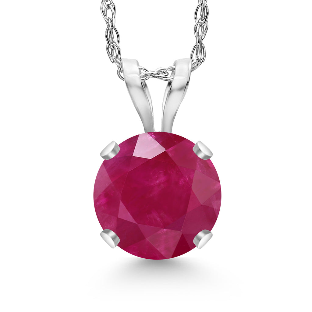Ruby - July_14K White Gold_Pendant in 14K White Gold