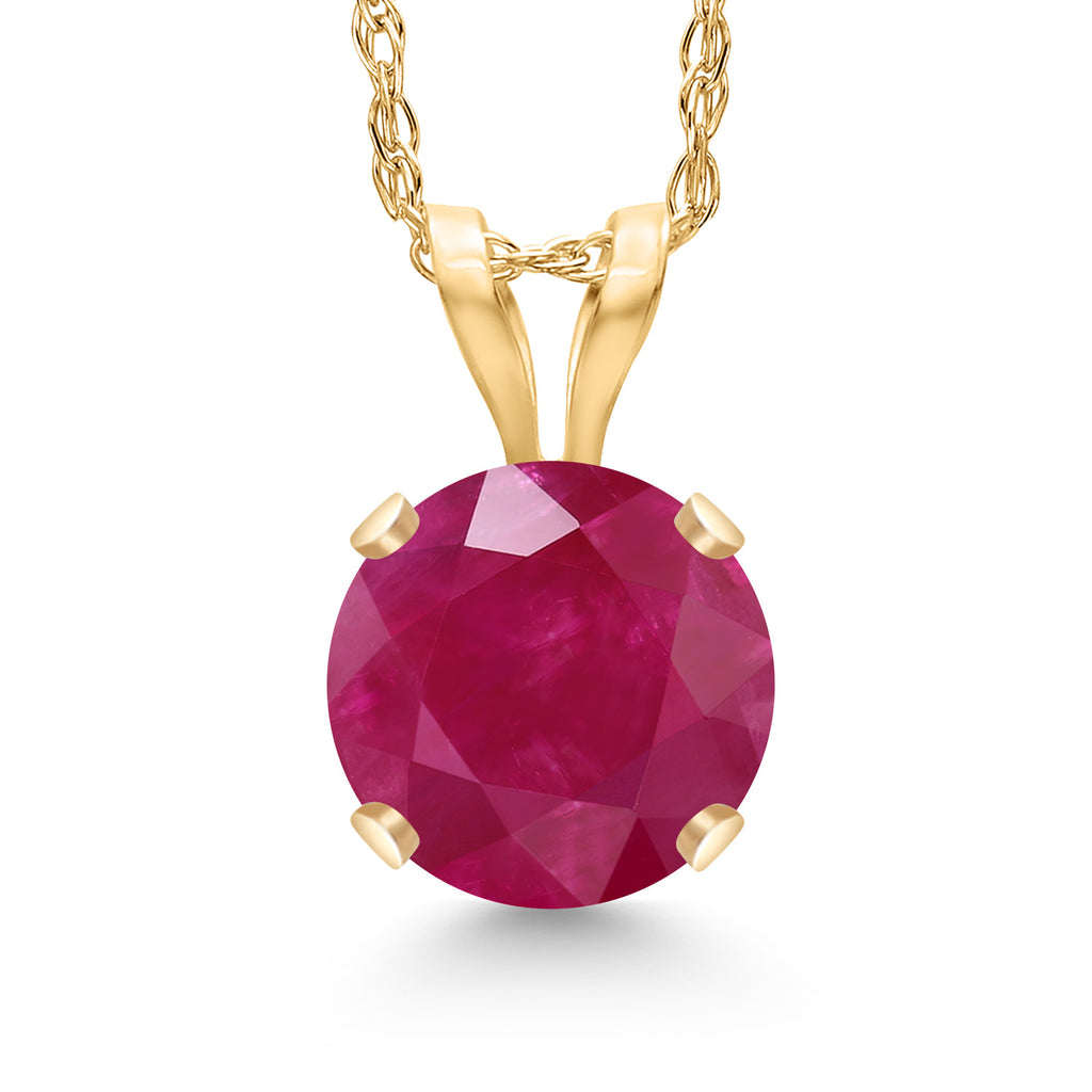 Ruby - July_14K Yellow Gold_Pendant in 14K Yellow Gold