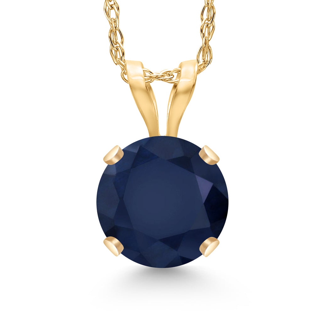 Blue Sapphire - September_14K Yellow Gold_Pendant in 14K Yellow Gold