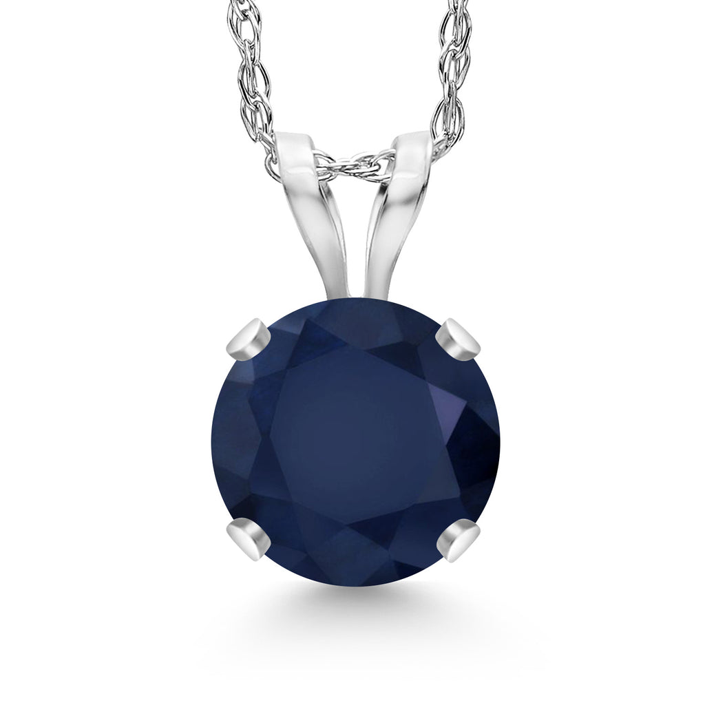 Blue Sapphire - September_14K White Gold_Pendant in 14K White Gold