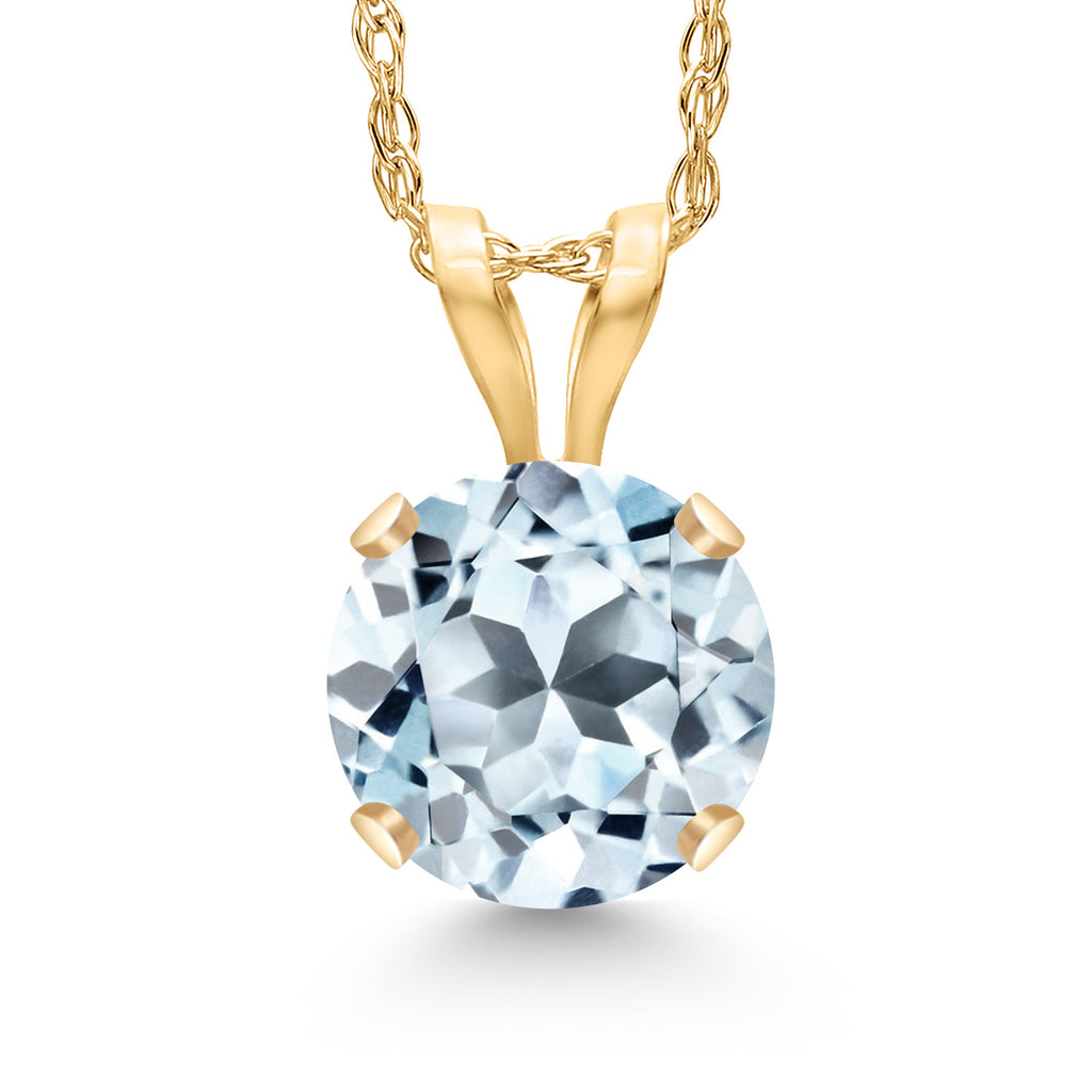 Sky Blue Topaz - November_14K Yellow Gold_Pendant in 14K Yellow Gold