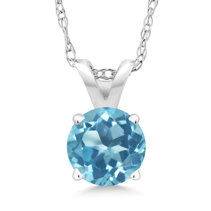 Swiss Blue Topaz - November_14K White Gold