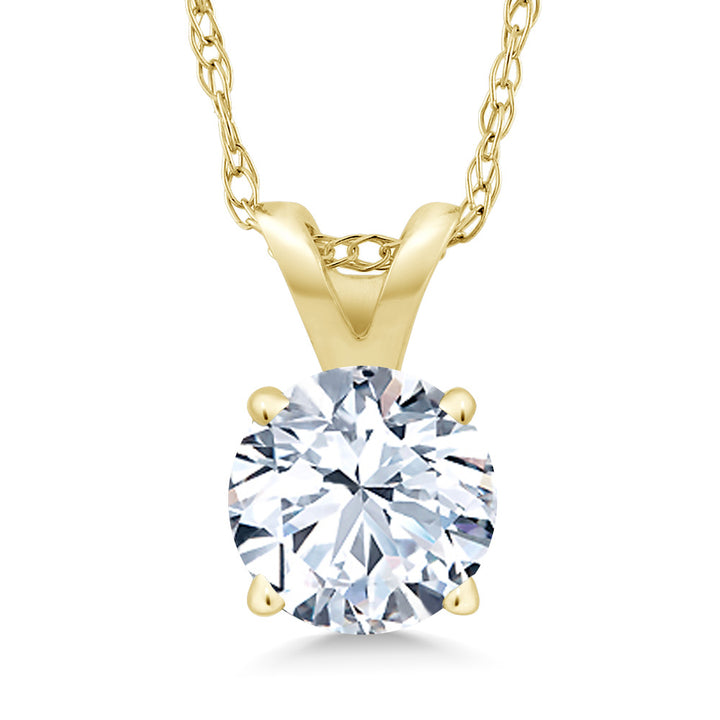 White Created Sapphire - September_14K Yellow Gold