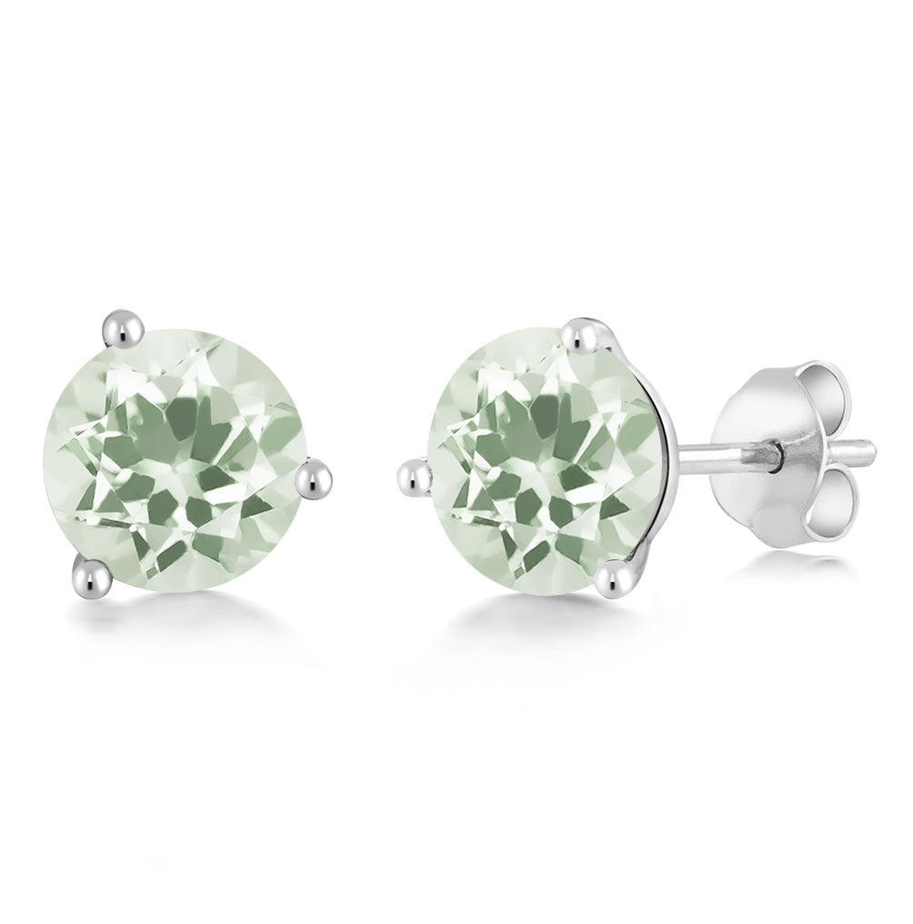 Prasiolite_14K White Gold_Earrings in 14K White Gold