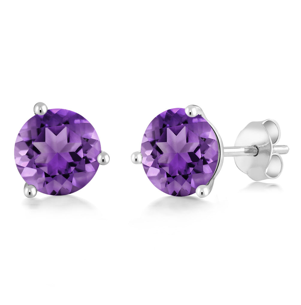 Amethyst - February_14K White Gold_Earrings in 14K White Gold