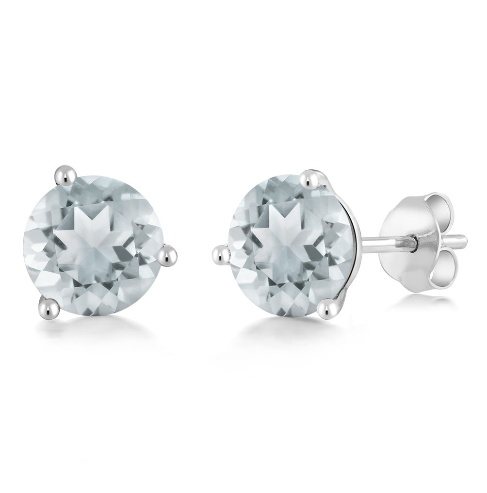 Aquamarine - March_14K White Gold_Earrings in 14K White Gold