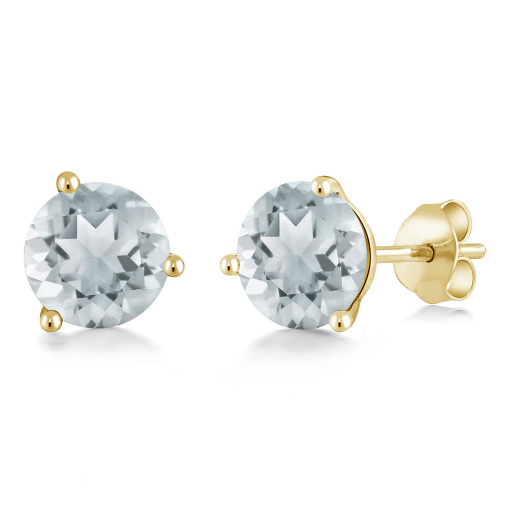 Aquamarine - March_14K Yellow Gold_Earrings in 14K Yellow Gold