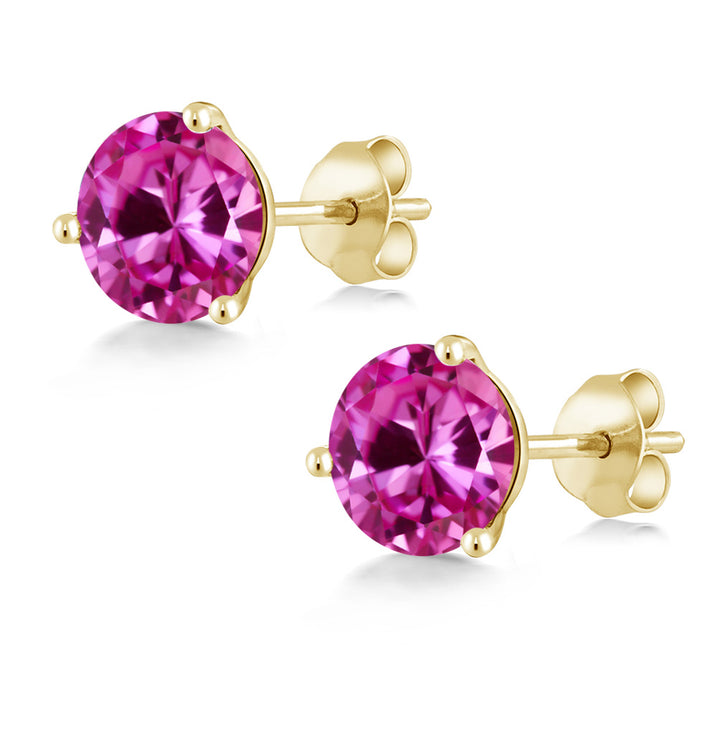 Pink Created Sapphire - September_14K Yellow Gold