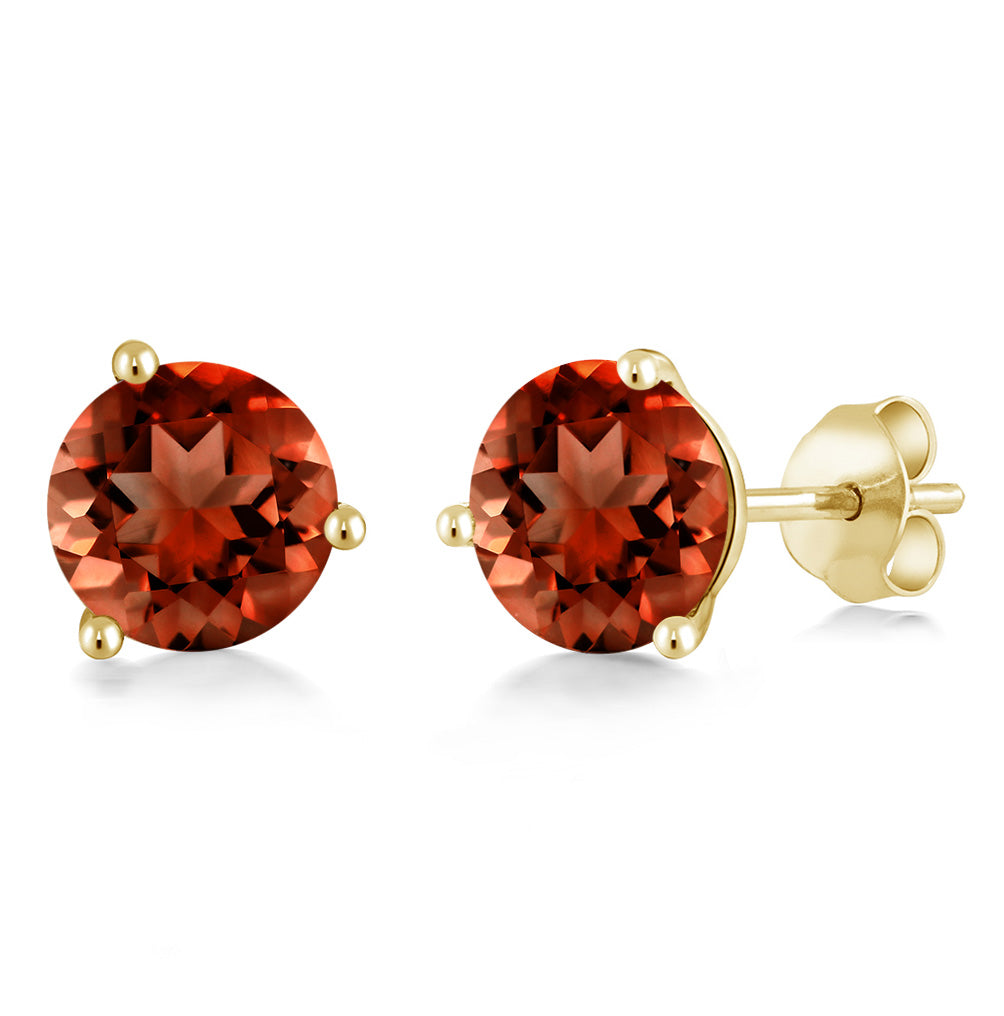 Garnet - January_14K Yellow Gold_Earrings in 14K Yellow Gold