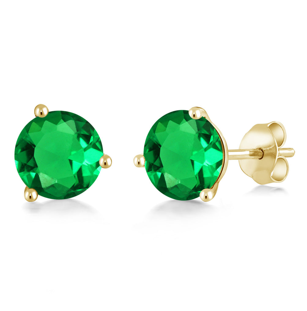 Nano Emerald - May_14K Yellow Gold_Earrings in 14K Yellow Gold