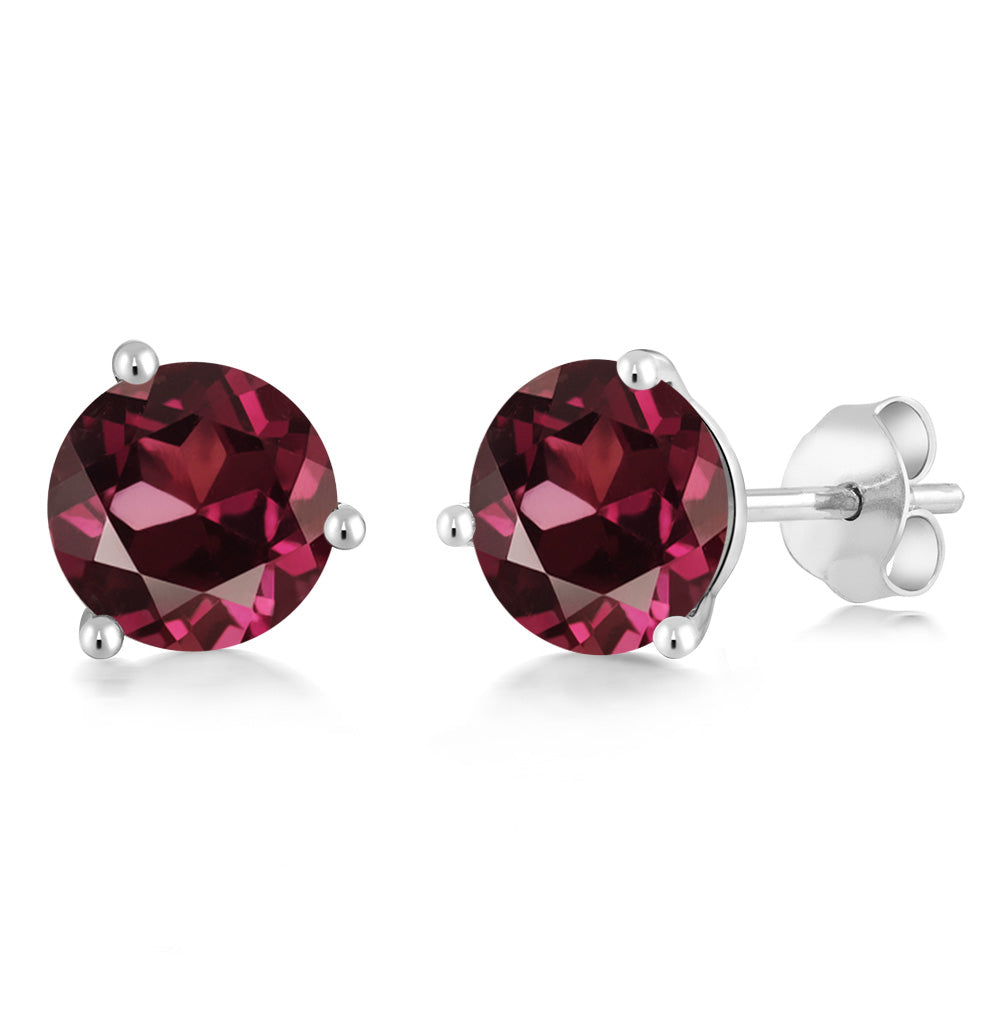 Rhodolite Garnet_14K White Gold_Earrings in 14K White Gold