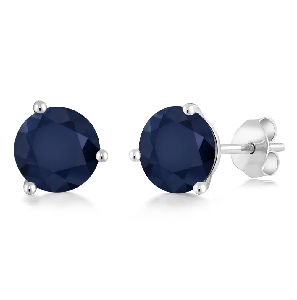 Blue Sapphire - September_14K White Gold_Earrings in 14K White Gold