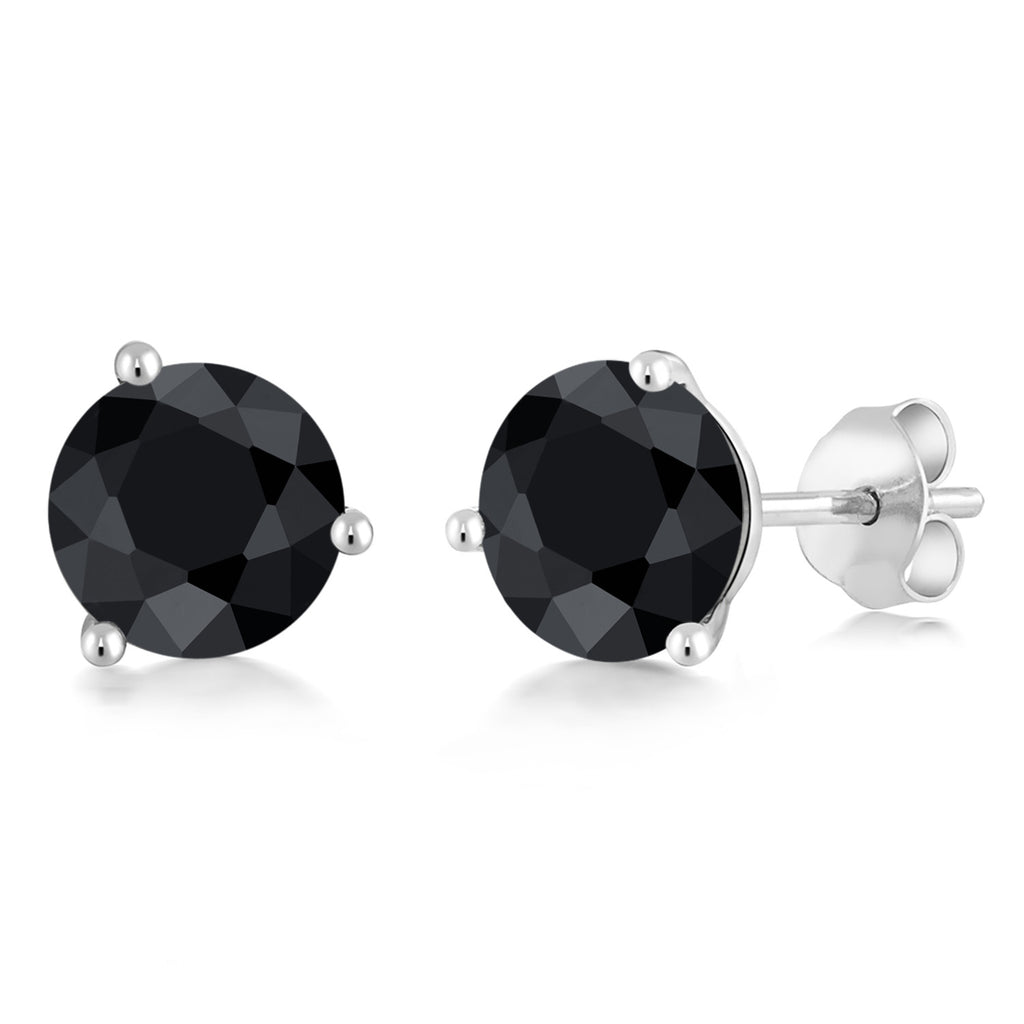 Black Sapphire - September_14K White Gold_Earrings in 14K White Gold