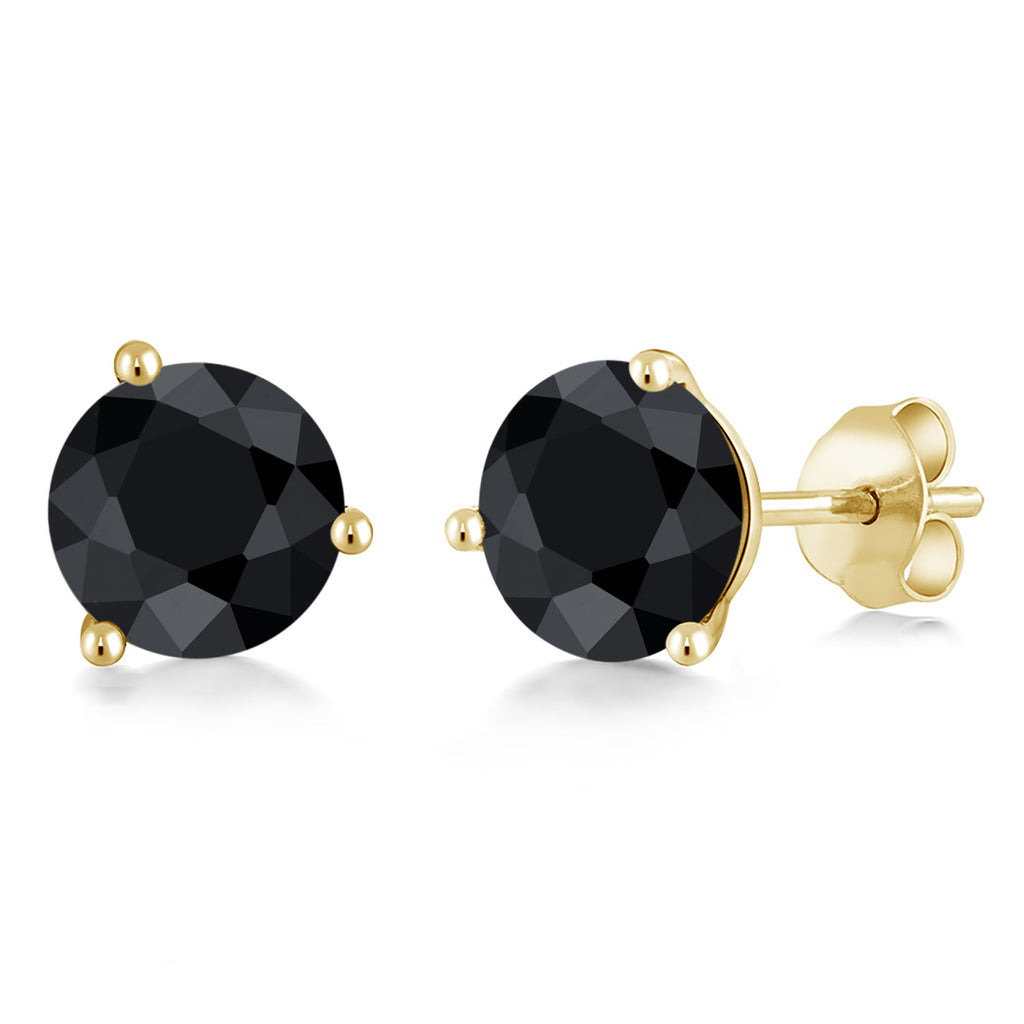 Black Sapphire - September_14K Yellow Gold_Earrings in 14K Yellow Gold