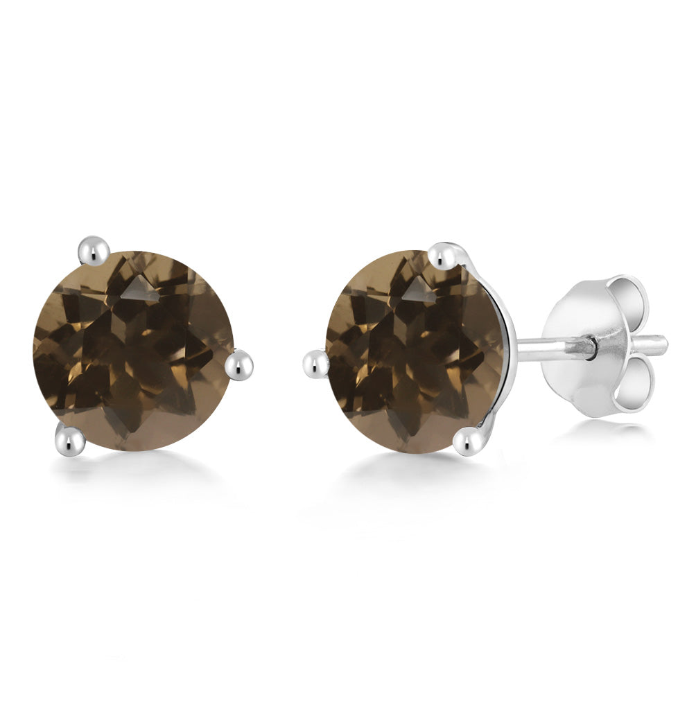 Smoky Quartz_14K White Gold_Earrings in 14K White Gold