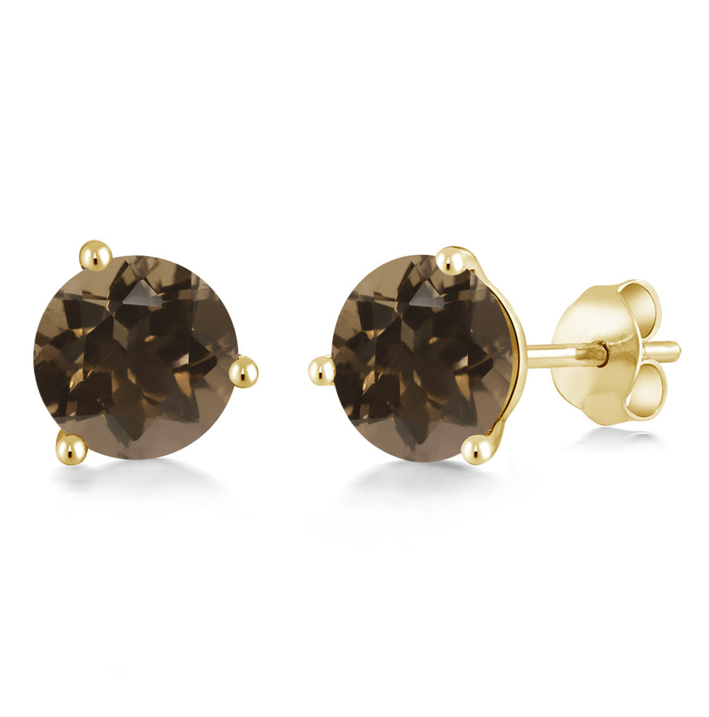 Smoky Quartz_14K Yellow Gold_Earrings in 14K Yellow Gold